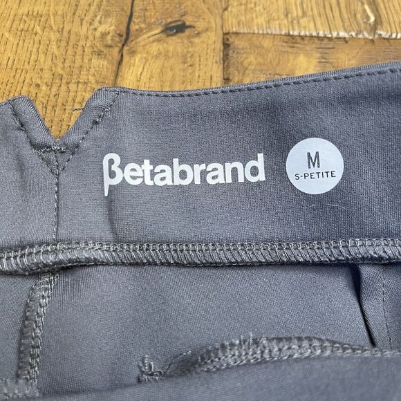 Betabrand Dress Crop Yoga Pants Womens M Petite Skinny Leg Pencil Pleat Grey - Picture 2 of 6